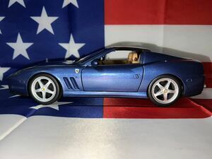 中古美品　2005 FERRARI 575 SUPERAMERICA BLUE HOT WHEELS ELITE EDITION 1:18メタリックブルー