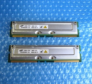 ... SAMSUNG 184-pin ECC RIMM 64MBの2枚組（計128MB） RDRAM PC800-45