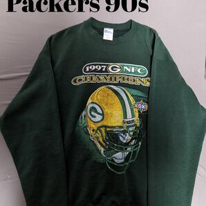 PRO LAYER NFL Packers 90s スウェットトレーナー USA製 緑 グリーン パッカーズ 輸入古着
