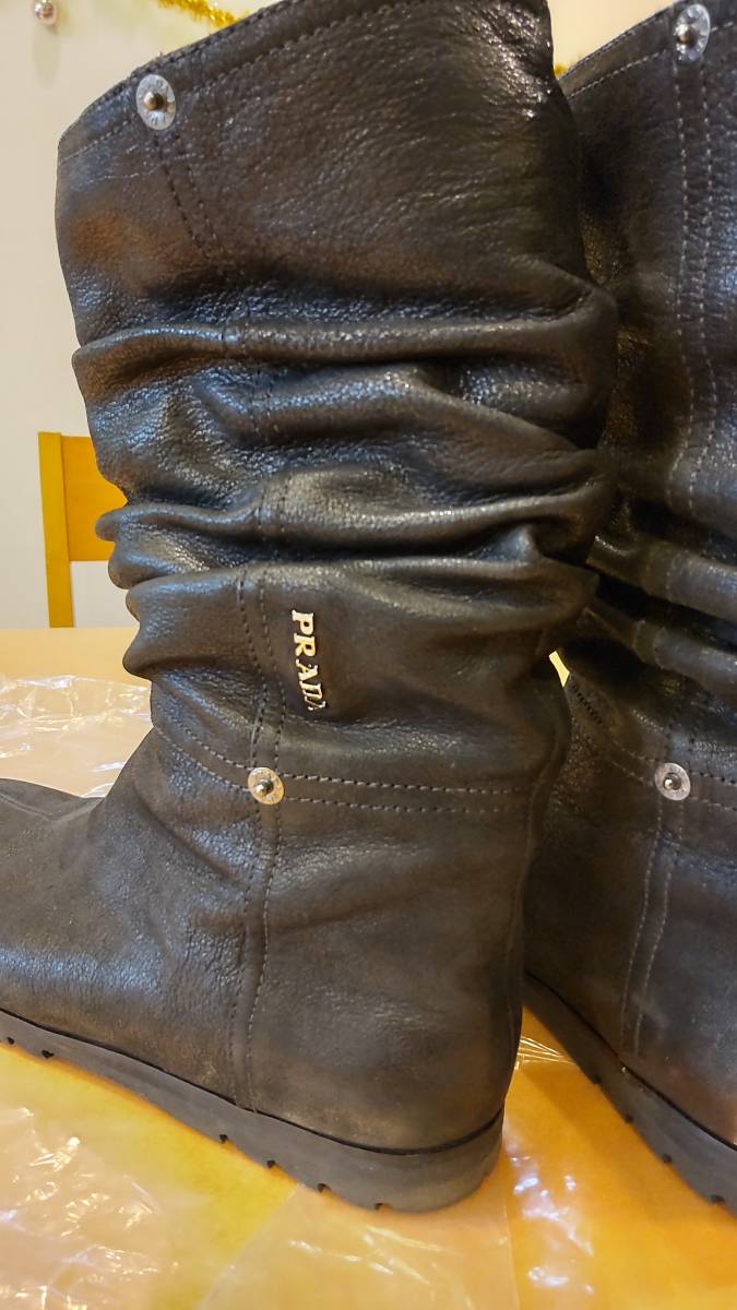 PRADA SPORTS プラダスポーツ スエードレザーロングブーツ#39美品 靴