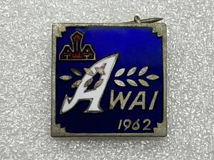 雑貨★SPB76 1962 AWAI ピンバッジ 昭和 レトロ ピンズ ビンテージ 陸上 ピンバッヂ