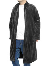 【新品】 3L ブラック 着る毛布 メンズ 大きいサイズ マイクロ ベロア ショール ロング丈 ガウンコート カーディガン_画像1