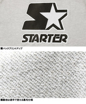 【新品】 M グレー STARTER(スターター) スウェット メンズ ヘビーウェイト 裏毛 刺繍 プリント クルーネック トレー_画像9