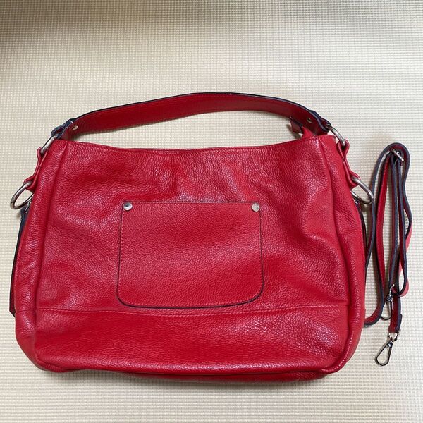 【SALE】レザーバッグ ショルダーバッグ オールレザー 2way 赤