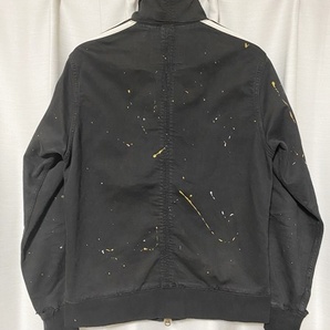 美品☆【TMT】19AW BLACK DENIM TRACK JACKET ダメージ加工 ペイント トラックジャケット L TJK-F1904 ティーエムティーの画像2