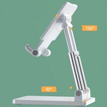スマホスタンド 折り畳み ホルダー 伸縮 携帯電話 卓上スタンド 滑り止め　調節可能 持ち運び便利 省スペース 外出 旅行 お出かけ ホワイト_画像5