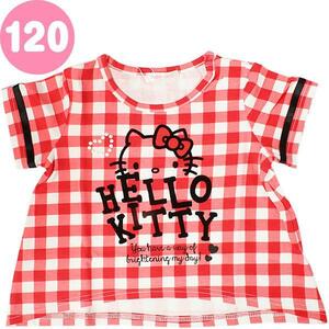 ハローキティ Tシャツ チェックレッド 子供 キッズ 120cm