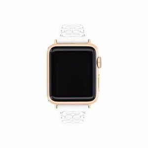  super-discount COACH Coach Apple Watch for belt White Texture Rubber 38mm/40mm correspondence 14700041 most short same day shipping 