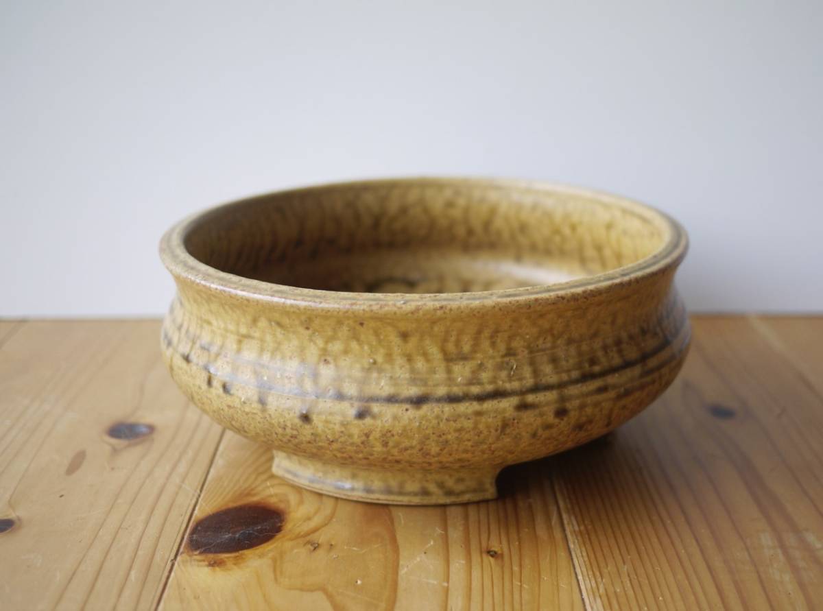 陶器 黄瀬戸 菓子器 あぶらげ手 新品-