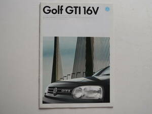 [ catalog only ] Golf GTI 16V exclusive use catalog 3 generation 1H type latter term issue year unknown thickness .24P Volkswagen catalog Japanese edition 