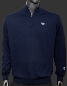 Scotty Cameron - Scotty Bulldog - Autumn Crest Qtr Zip - Merino Sweater - Navy キャメロン スコッティドッグ セーター M 新品