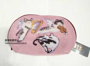 Manhattaner's man is tana-z pouch new goods unused cat pattern cat pattern made in Japan pink 