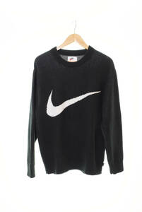 ◯ SUPREME シュプリーム NIKE ナイキ 19SS Swoosh Sweater スウォッシュ ロゴ セーター BV7549-010 sizeM 黒 ブラック 103