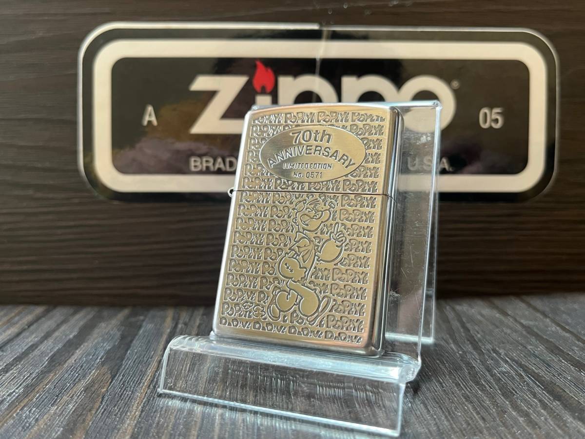 メンズ 最終価格 zippo ビンテージ ポパイ オリーブ 革巻き オイル