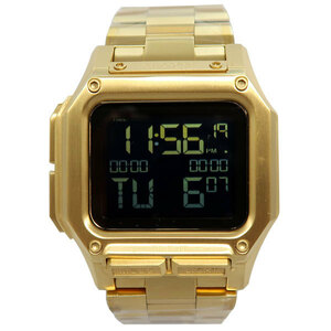 特価! NIXON ニクソン Regulus Stainless Steel レグルス 腕時計 メンズ クオーツ デジタル 46mm All Gold A1268-502-00 (A1268502)