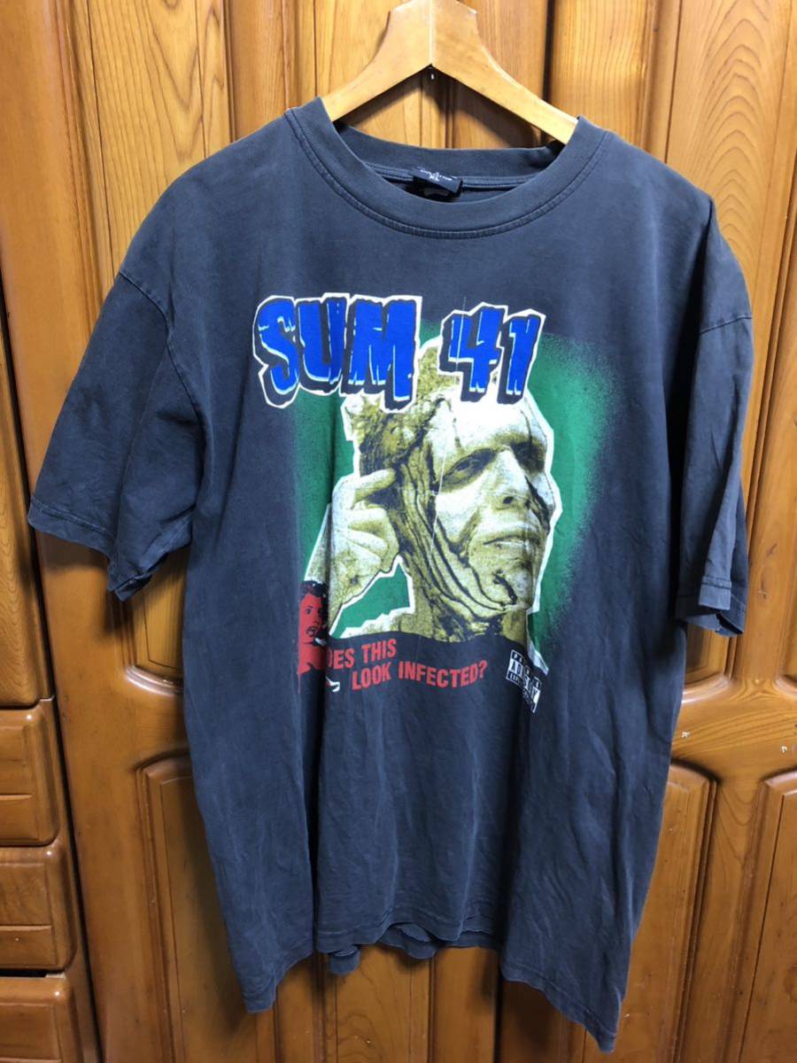 00's 古着 SUM41 バンドTシャツ Tシャツ バンT 墨黒 XL rsgmladokgi.com