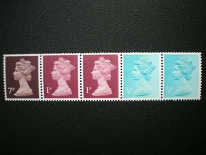 イギリス発行 エリザベス女王肖像・７ペンスなどコイル普通切手 １点 ＮＨ 未使用 