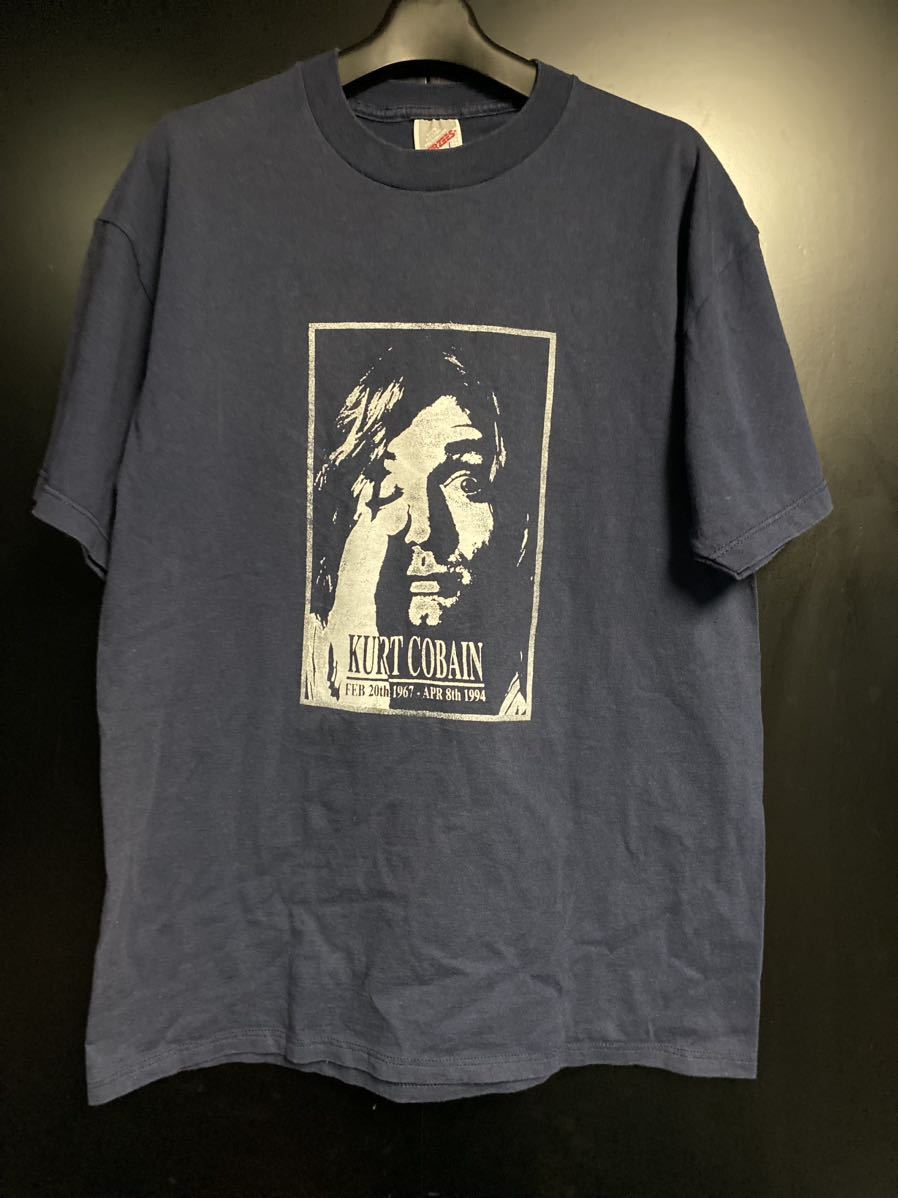 90'S当時物 Kurt Cobain Tシャツ ヴィンテージ サイズL NIRVANA バンド ...
