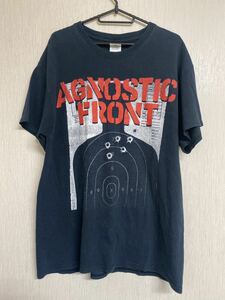 激レア当時物 AGNOSTIC FRONT Tシャツ ヴィンテージアグノスティック フロント バンドTシャツ サイズL ブラック　NIRVANA バンドT