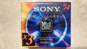 8 日本製 MD ミニディスク SONY ソニー PRISM SERIES MINI DISC 74分 3枚入り 3PACK 3MDW-74B 未開封