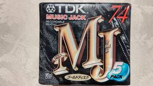 13 日本製 MD ミニディスク TDK MUSIC JACK ゴールドディスク MINI DISC 74分 5枚入り MD-MJ74X5 未開封