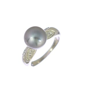 リング プラチナ900 パール ダイヤモンド 一粒パール 指輪 Pt900 サイズ:10.5号 ジュエリー