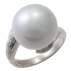 リング プラチナ900 パール 真珠 ダイヤモンド 0.10ct 12号 レディース ジュエリー 指輪