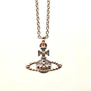  Vivienne Westwood pendant lady's GP pink gold o-b necklace 