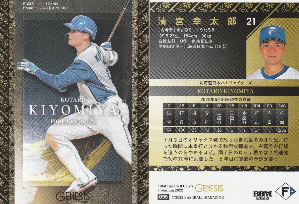 新品?正規品 清宮幸太郎 直筆サイン ボールカード BBM ファイターズ
