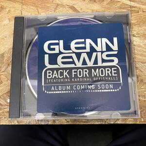 ◎ HIPHOP,R&B GLENN LEWIS - BACK FOR MORE シングル,名曲!,HYPE STICKERコレクターズアイテム!!! CD 中古品