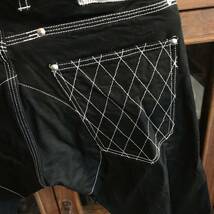 【SKULL FLIGHT】W29　ブラックタイトストレートホワイトステッチWニー SS PANTS type6 スカルフライト_画像5