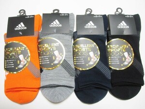 *送料無料*新品*アディダス*EXCELLENT SPORTS SOCKS4足*25-27㎝*土踏まず強力サポート/テーピング仕様/踵大きめ設計/つま先踵補強*adidas*