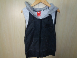 402*NIKE DISTRICT lady's the best * Nike XL gray series Zip up sweat f-ti- Parker cotton 100%choki4L