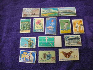 沖縄：ロット　記念切手マトメ　　１４種　１４枚　格安　写真参照