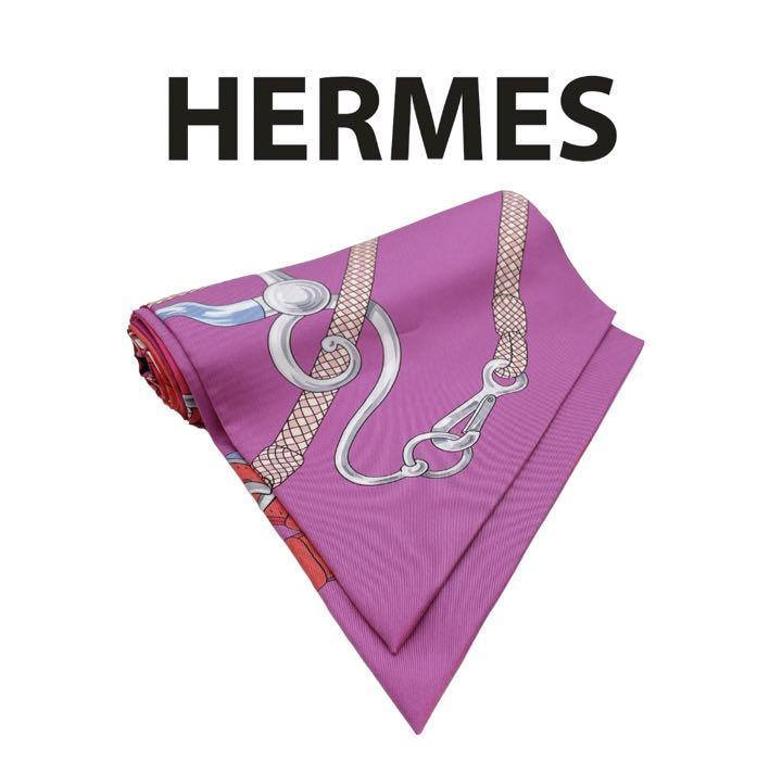 h-g767 新品 エルメス ツイリー Les Cles a Pois レクレアポア シルク ...
