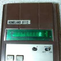 レア！TOSHIBA　東芝　ELECTRONIC CALCULATOR　HOMELAND 8112 電卓 計算機　当時物　昭和レトロ家電 通電確認済み　K-2_画像5