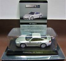 京商1/64★ポルシェ ミニカーコレクション５★PORSCHE 911 Turbo S シルバー★KYOSHO2013_画像2