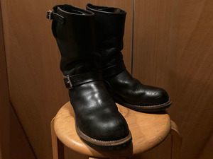 REDWING/レッドウィング EngineerBoots/エンジニアブーツ Black/黒 クリッピング 茶芯 PT91 7 1/2 D 25.5cm MadeinUSA ブラッククローム