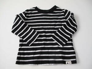 **美品 baby GAP ギャップ 男女兼用 黒白ボーダー長袖Tシャツ 80