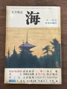 【送料180円】文芸雑誌 海 中央公論社 昭和49年1974年11月号 武田泰淳 水上勉 川崎長太郎 出口裕弘 吉本隆明 フィリップロス 今東光