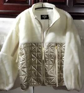  new goods UGG UGG fleece quilting jacket M XL rank white 