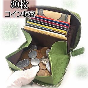 ミニ財布 メンズ レディース グリーン 抹茶 大容量 小銭入れ カードケース