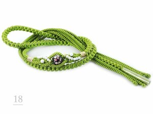 ◆正絹 振袖用◆転写玉 パールビーズ 手組 帯締め 金糸使用 hs-340 (18)【成人式 結婚式】