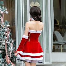 クリスマスコスプレ衣装　サンタさんコスプレ　可愛いワンピース　パーティ衣装セット_画像3