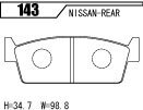 ACRE アクレ ブレーキパッド ダストレスリアル リア ステージア WGC34/WGNC34 4WD TURBO RS 143_画像3