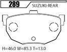 ACRE アクレ ブレーキパッド レーシングプロ(競技専用) リア オートザムAZ-1 PG6SA 289_画像3