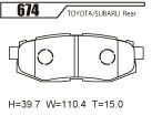 ACRE アクレ ブレーキパッド レーシングプロ(競技専用) リア GR86 ZN8 RZ/SZ/RCGRモノブロックブレーキ装着車除く 674_画像3