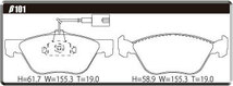 ACRE アクレ ブレーキパッド(センサー付) PC2600(競技専用) フロント Alfa Romeo 159 WAGON 2.5 V6 Q-SYSTEM 00.4～01.12 β101Z2_画像3