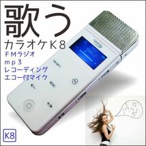 ハモリ・カラオケプレーヤーＫ８　録音/再生　　ｍｐ３プレーヤー　ステレオマイク 1個_画像1