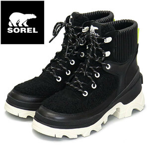 SOREL (ソレル) NL4812 BREX BOOT COZY LACE WP ブレックスブーツコージーレース レディース ブーツ 防水 010 BLACK SEA SALT SRL091 US6.5